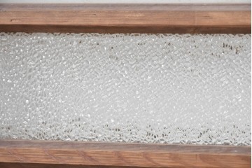 ヴィンテージ建具　昭和中期　レトロなガラス窓2枚セット　(R-088970)