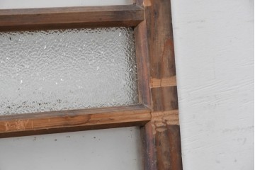 ヴィンテージ建具　昭和中期　レトロなガラス窓2枚セット　(R-088970)