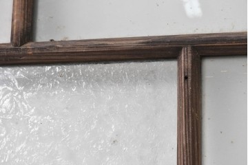 アンティーク建具　昭和初期　大正ロマン　和モダンな桟組のガラス窓2枚セット　(R-088971)