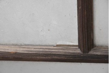 アンティーク建具　昭和初期　大正ロマン　和モダンな桟組のガラス窓2枚セット　(R-088971)