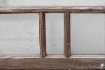 アンティーク建具　昭和初期　大正ロマン　和モダンな桟組のガラス窓2枚セット　(R-088971)