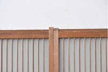 ヴィンテージ建具　昭和後期　繊細な格子が美しい片面ガラスの書院窓2枚セット　(R-088972)