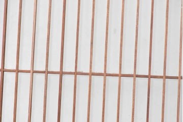 ヴィンテージ建具　昭和後期　繊細な格子が美しい片面ガラスの書院窓2枚セット　(R-088972)