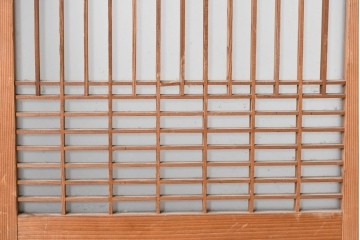 ヴィンテージ建具　昭和後期　繊細な格子が美しい片面ガラスの書院窓2枚セット　(R-088972)