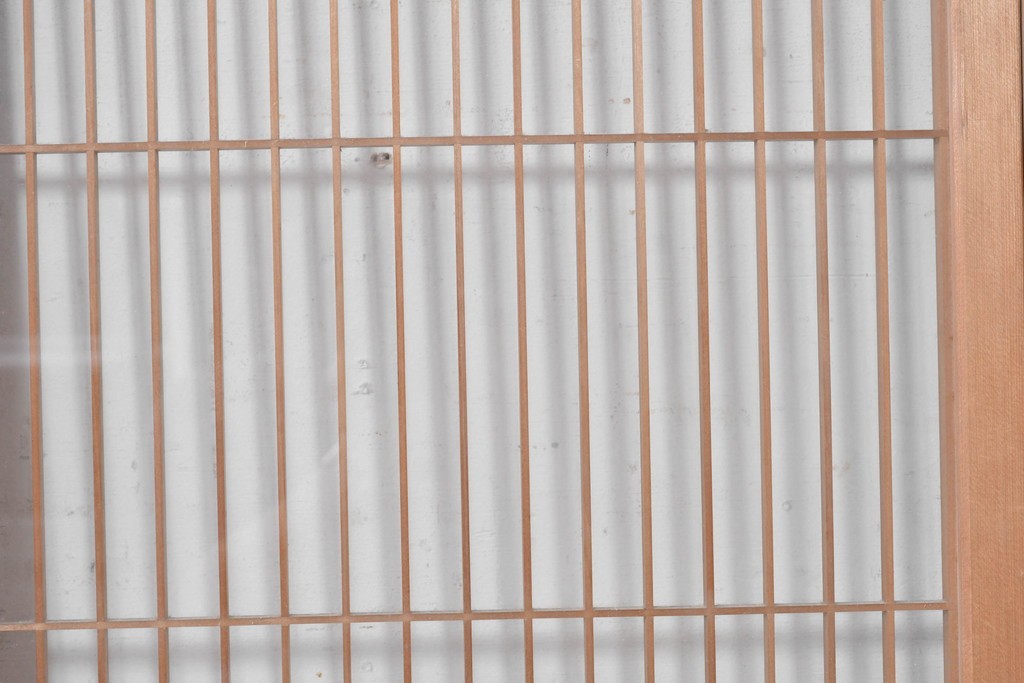 ヴィンテージ建具　昭和後期　組子細工が映える片面ガラス書院窓4枚セット　(R-088973)