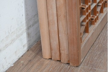 ヴィンテージ建具　昭和後期　組子細工が映える片面ガラス書院窓4枚セット　(R-088973)
