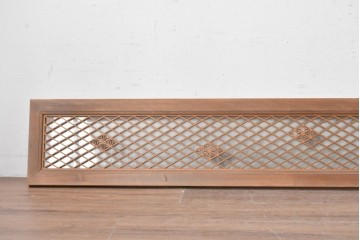 ヴィンテージ建具　昭和後期　片面ガラス　幾何学的な組子が美しい欄間1枚　(R-088974)