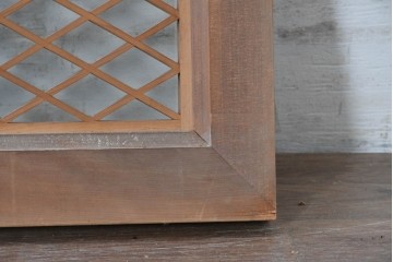 ヴィンテージ建具　昭和後期　片面ガラス　幾何学的な組子が美しい欄間1枚　(R-088974)