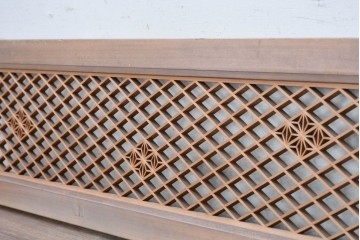 ヴィンテージ建具　昭和後期　片面ガラス　幾何学的な組子が美しい欄間1枚　(R-088974)