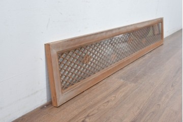 ヴィンテージ建具　昭和後期　片面ガラス　幾何学的な組子が美しい欄間1枚　(R-088974)