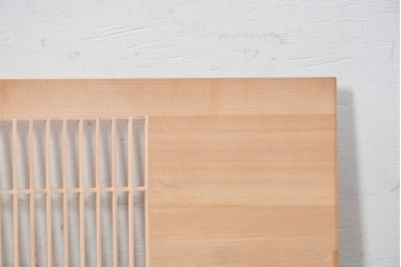 ヴィンテージ建具　昭和後期　鶴と松の彫刻が入った組子欄間1枚　(R-088975)