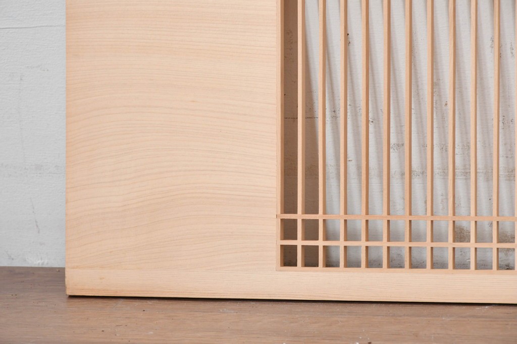 ヴィンテージ建具　昭和後期　すっきりとした縦格子が上品な筬欄間1枚　(R-088976)