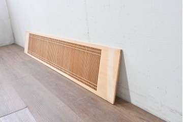 ヴィンテージ建具　昭和後期　すっきりとした縦格子が上品な筬欄間1枚　(R-088976)
