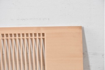 ヴィンテージ建具　昭和後期　端正な縦格子が美しい筬欄間2枚セット　(R-088980)