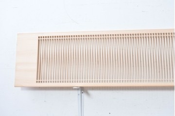 ヴィンテージ建具　昭和後期　端正な縦格子が美しい筬欄間2枚セット　(R-088980)