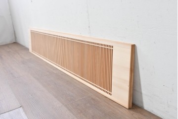 ヴィンテージ建具　昭和後期　端正な縦格子が美しい筬欄間2枚セット　(R-088980)
