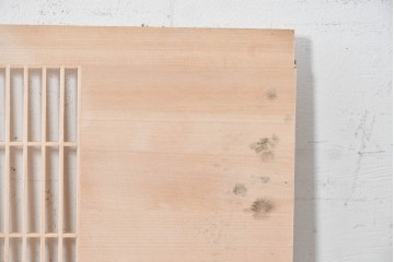 ヴィンテージ建具　昭和後期　筬格子に鶴と松の立体彫刻が映える欄間2枚セット　(R-088988)
