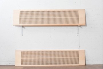 ヴィンテージ建具　昭和後期　職人技が光る細密な筬欄間2枚セット　(R-088993)