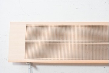 ヴィンテージ建具　昭和後期　職人技が光る細密な筬欄間2枚セット　(R-088993)