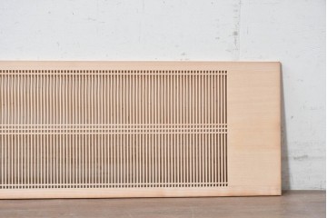 ヴィンテージ建具　昭和後期　職人技が光る細密な筬欄間2枚セット　(R-088993)