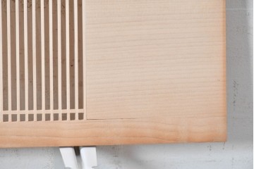 ヴィンテージ建具　昭和後期　職人技が光る細密な筬欄間2枚セット　(R-088993)