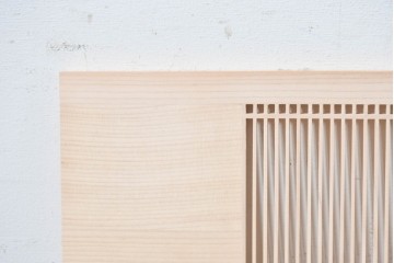 ヴィンテージ建具　昭和後期　職人技が光る細密な筬欄間2枚セット　(R-088993)