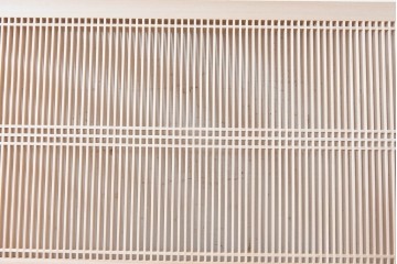 ヴィンテージ建具　昭和後期　職人技が光る細密な筬欄間2枚セット　(R-088993)