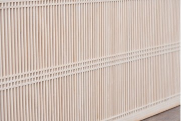 ヴィンテージ建具　昭和後期　職人技が光る細密な筬欄間2枚セット　(R-088993)
