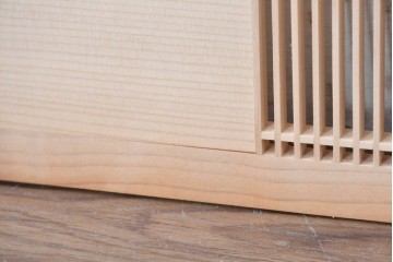 ヴィンテージ建具　昭和後期　職人技が光る細密な筬欄間2枚セット　(R-088993)