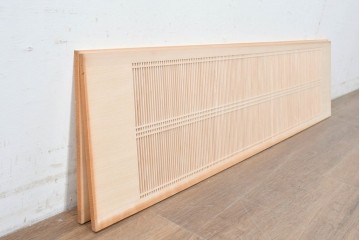 ヴィンテージ建具　昭和後期　職人技が光る細密な筬欄間2枚セット　(R-088993)