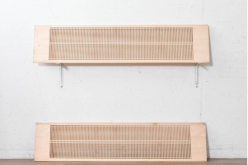 ヴィンテージ建具　昭和後期　職人技が光る細密な筬欄間2枚セット　(R-088994)