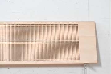 ヴィンテージ建具　昭和後期　職人技が光る細密な筬欄間2枚セット　(R-088994)