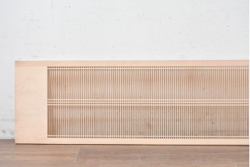 ヴィンテージ建具　昭和後期　職人技が光る細密な筬欄間2枚セット　(R-088994)