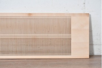 ヴィンテージ建具　昭和後期　職人技が光る細密な筬欄間2枚セット　(R-088994)