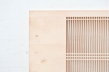 ヴィンテージ建具　昭和後期　職人技が光る細密な筬欄間2枚セット　(R-088994)