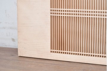 ヴィンテージ建具　昭和後期　職人技が光る細密な筬欄間2枚セット　(R-088994)