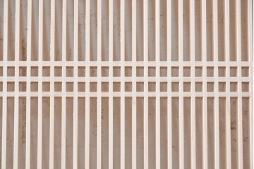 ヴィンテージ建具　昭和後期　職人技が光る細密な筬欄間2枚セット　(R-088994)