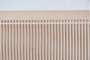 ヴィンテージ建具　昭和後期　職人技が光る細密な筬欄間2枚セット　(R-088994)