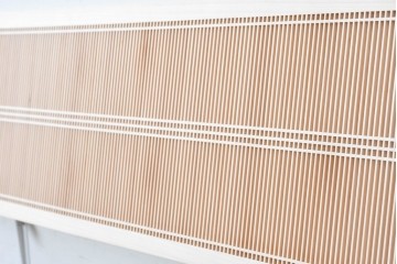 ヴィンテージ建具　昭和後期　職人技が光る細密な筬欄間2枚セット　(R-088994)