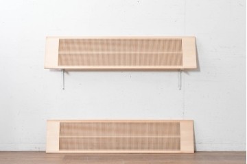 ヴィンテージ建具　昭和後期　職人技が光る細密な筬欄間2枚セット　(R-088995)
