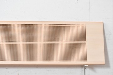 ヴィンテージ建具　昭和後期　職人技が光る細密な筬欄間2枚セット　(R-088995)