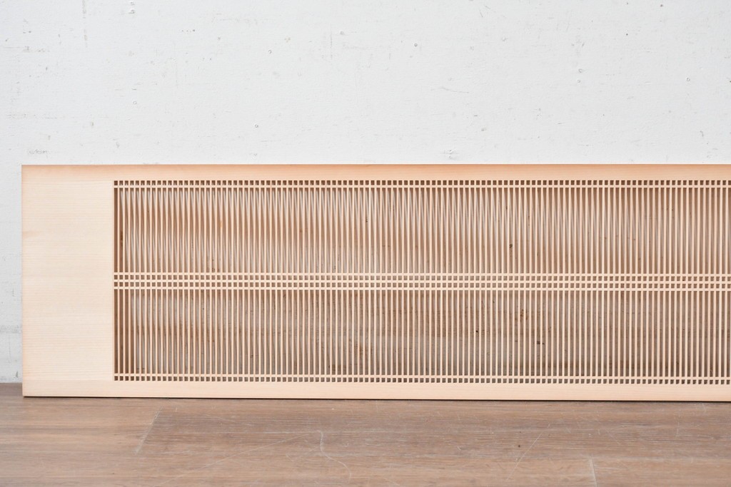 ヴィンテージ建具　昭和後期　職人技が光る細密な筬欄間2枚セット　(R-088995)