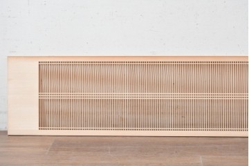 ヴィンテージ建具　昭和後期　職人技が光る細密な筬欄間2枚セット　(R-088995)