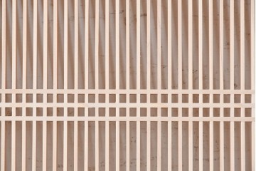 ヴィンテージ建具　昭和後期　職人技が光る細密な筬欄間2枚セット　(R-088995)