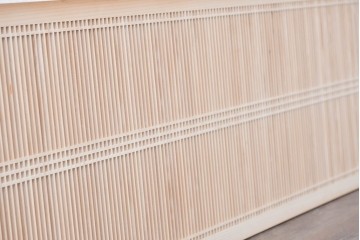 ヴィンテージ建具　昭和後期　職人技が光る細密な筬欄間2枚セット　(R-088995)