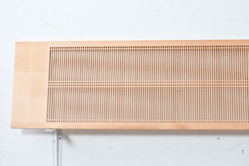 ヴィンテージ建具　昭和後期　職人技が光る細密な筬欄間2枚セット　(R-088995)