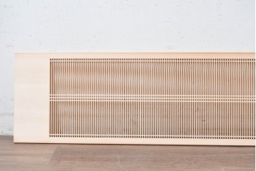ヴィンテージ建具　昭和後期　職人技が光る細密な筬欄間2枚セット　(R-088995)