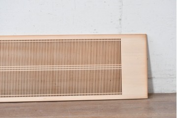 ヴィンテージ建具　昭和後期　職人技が光る細密な筬欄間2枚セット　(R-088995)