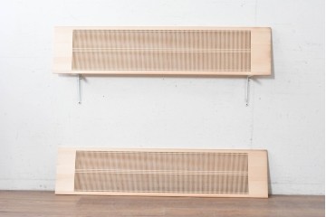 ヴィンテージ建具　昭和後期　職人技が光る細密な筬欄間2枚セット　(R-088996)