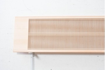 ヴィンテージ建具　昭和後期　職人技が光る細密な筬欄間2枚セット　(R-088996)